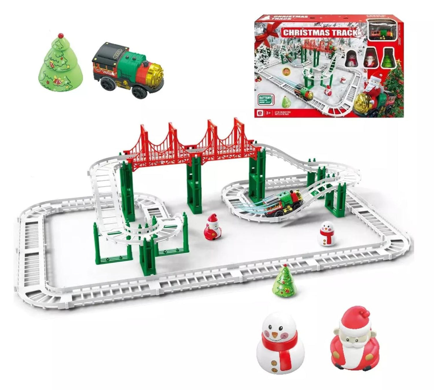 Tren Navideño Pista De Tren 61 Piezas