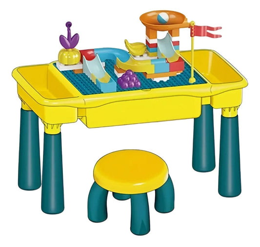 Mesa Para Bloques Con Silla + 45 Piezas
