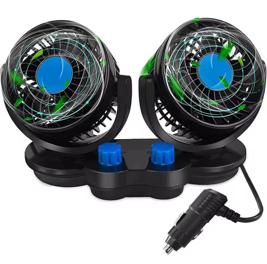 Ventilador Doble Para Auto 12V Ventilador Giratorio