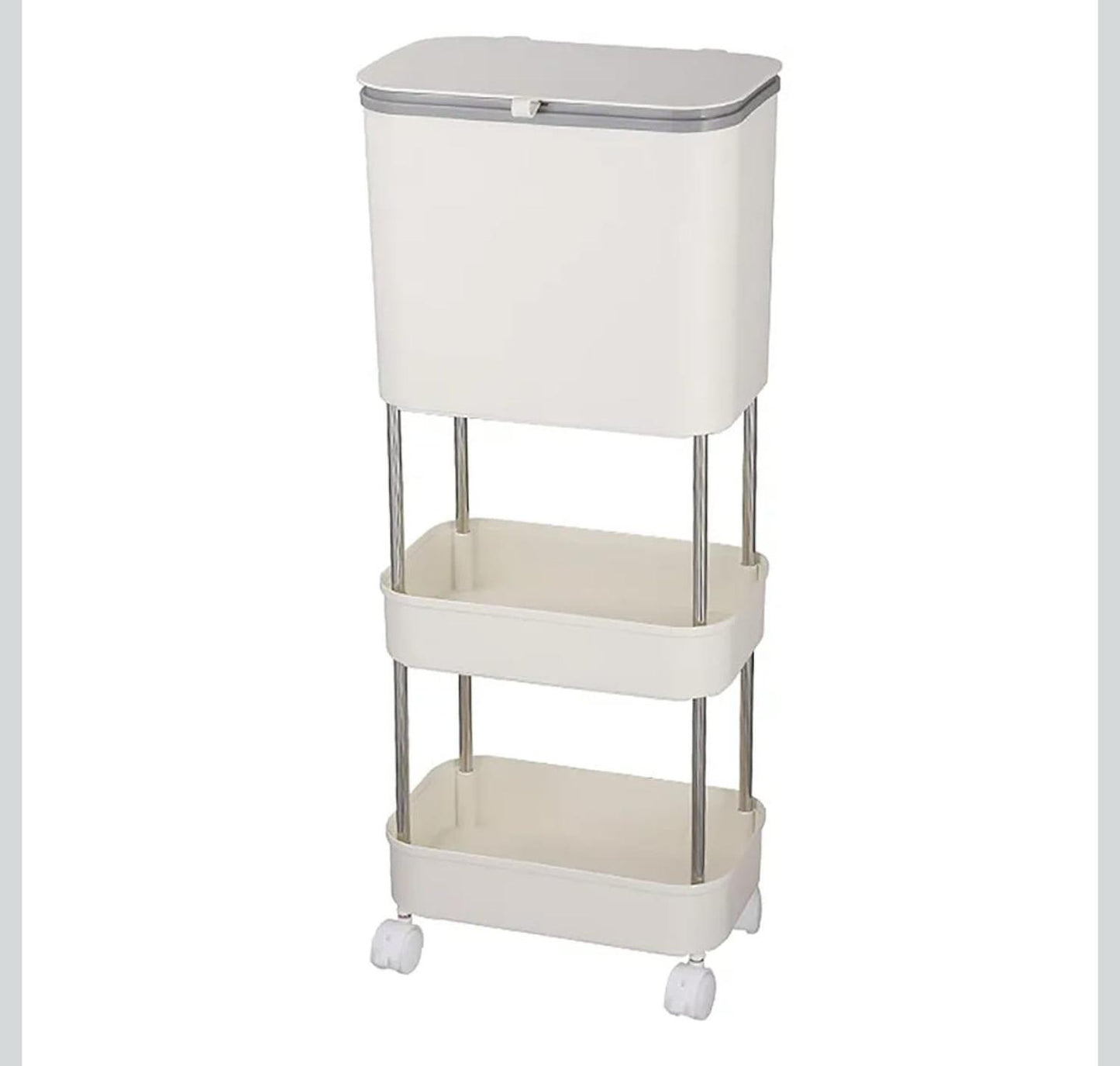 Organizador Para Cocina Y Estante Con Basurero Blanco