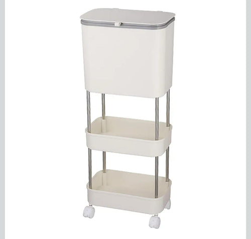 Organizador Para Cocina Y Estante Con Basurero Blanco