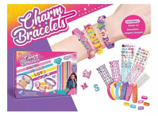 Set De 6 Pulseras Con Accesorios Para Niñas