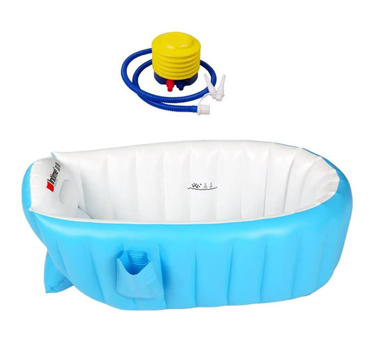 Bañera Inflable Portátil Para Niños Color Azul