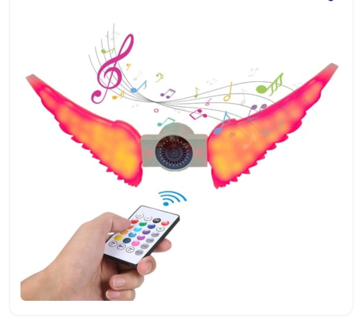 Ampolleta Led Alas De Ángel Con Parlante Bluetooth + Control