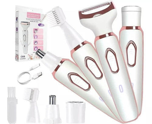 Depiladora 4 En 1 Bikini Cejas Rostro Piernas Y Nariz Recargable USB
