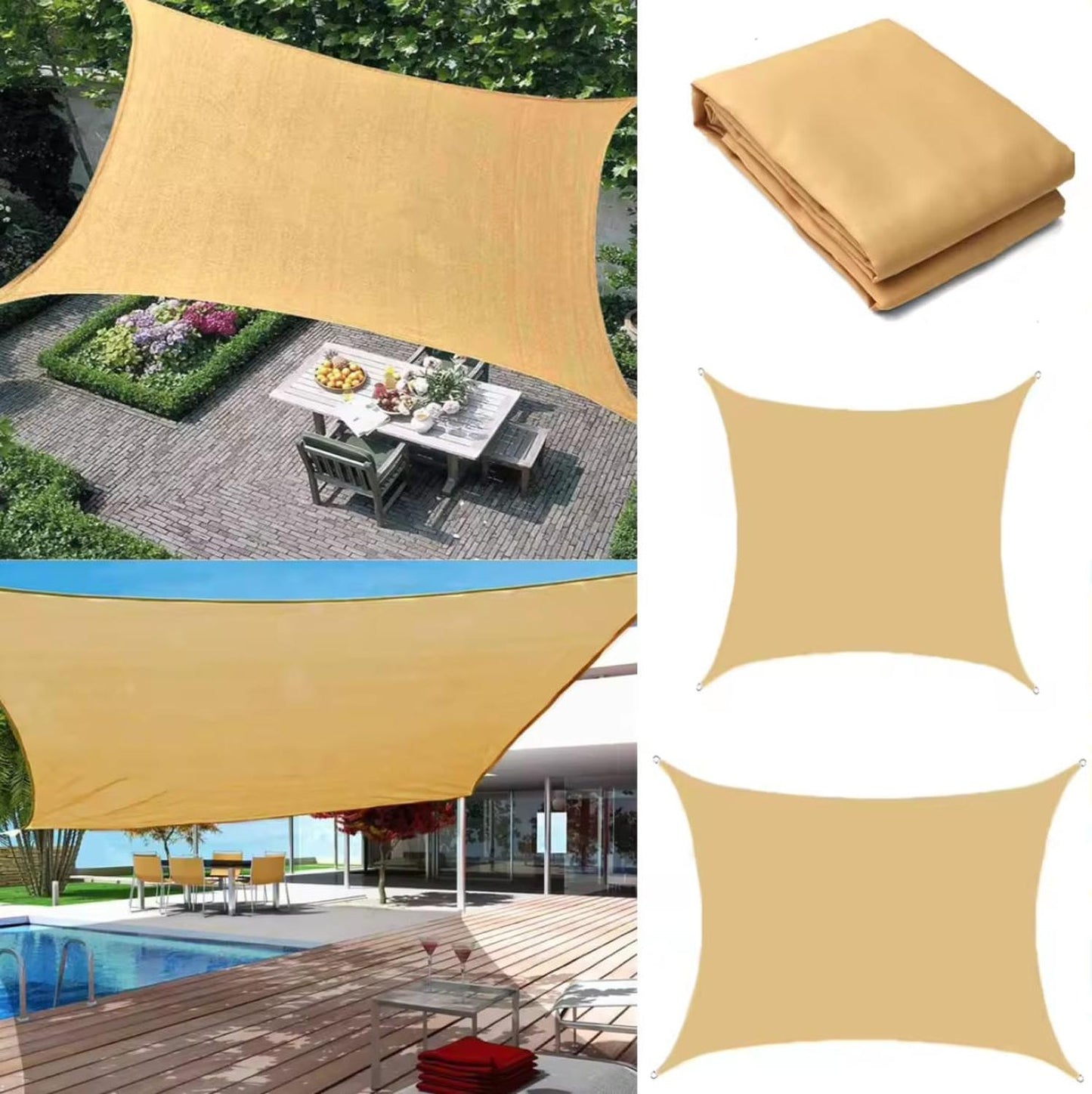 Toldo Vela Cuadrado 5 x 5 Malla Para Sombra
