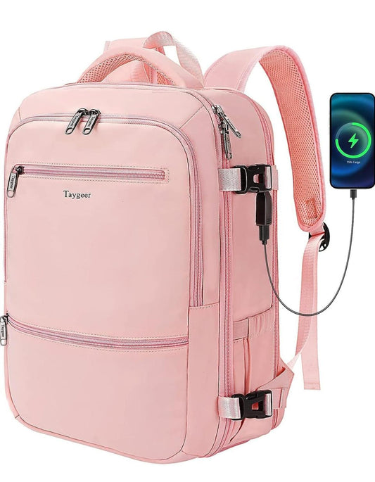 Mochila Para Viaje Multifuncional Con Espacio Para Zapatos Rosa