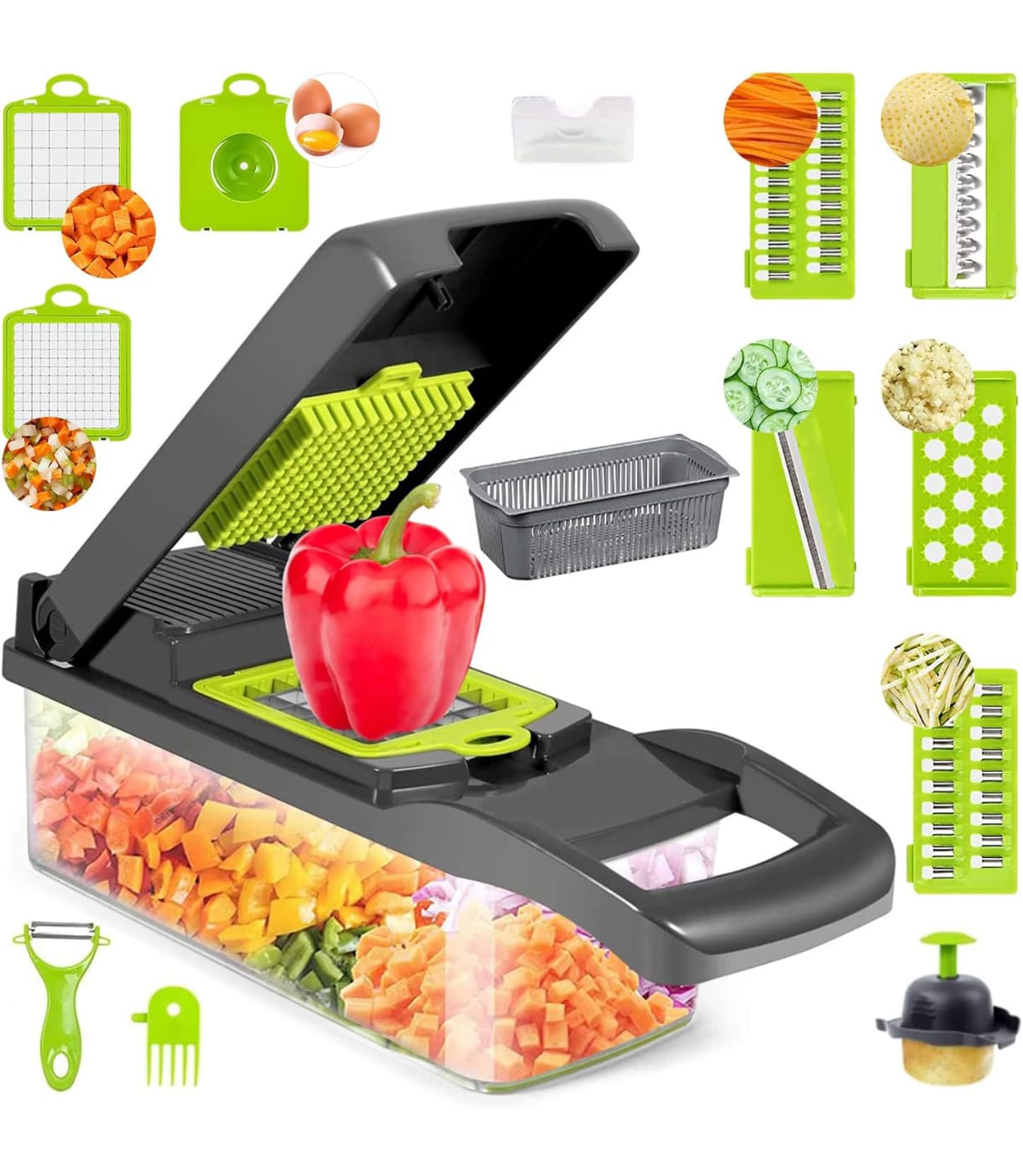 Picadora rallador de fruta y verduras 16 en 1