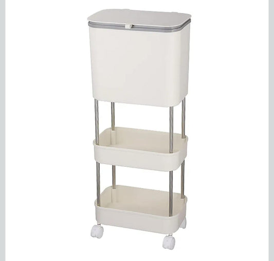 Organizador Para Cocina Y Estante Con Basurero Blanco