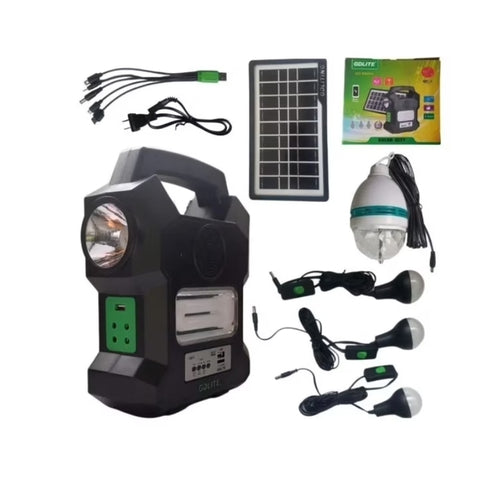 Kit Solar De Emergencia + Radio + Linterna + 3 Ampolletas + USB