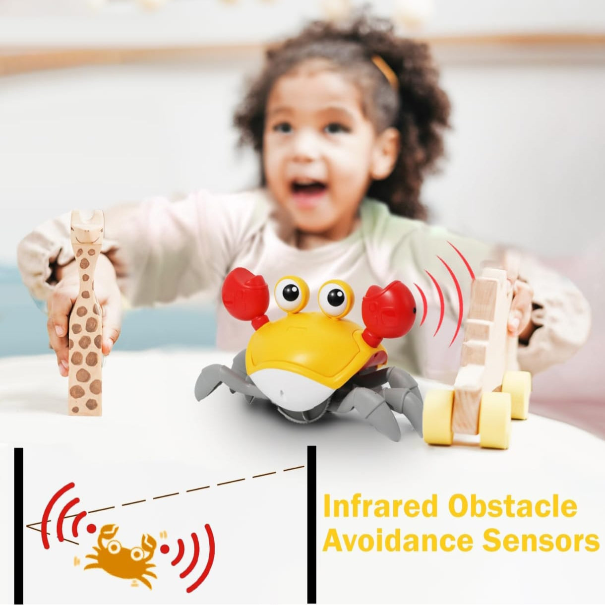 Cangrejo Musical Recargable USB Con Sensor Para Bebes