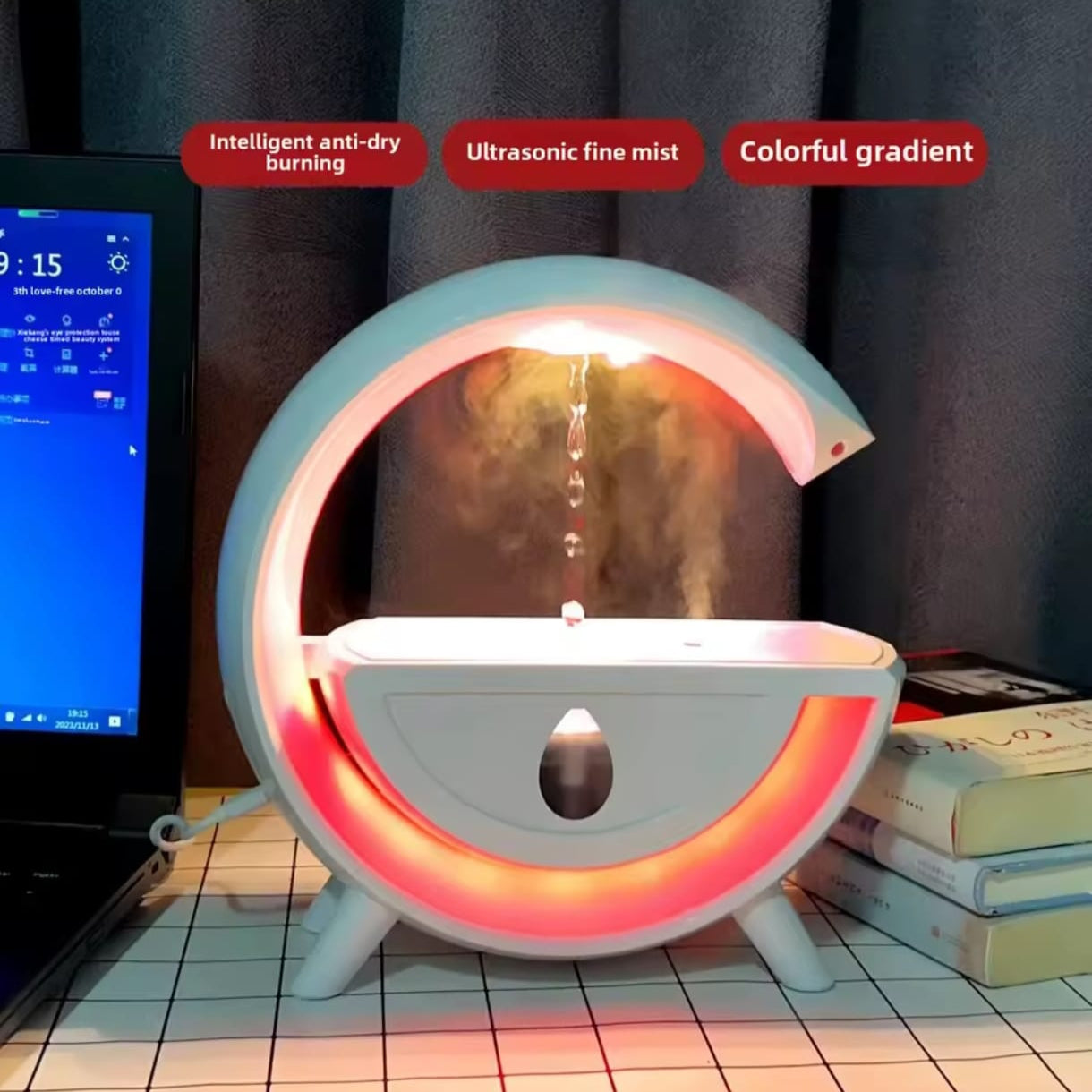 Humificador Difusor De Aceites Antigravedad Gotas De Agua