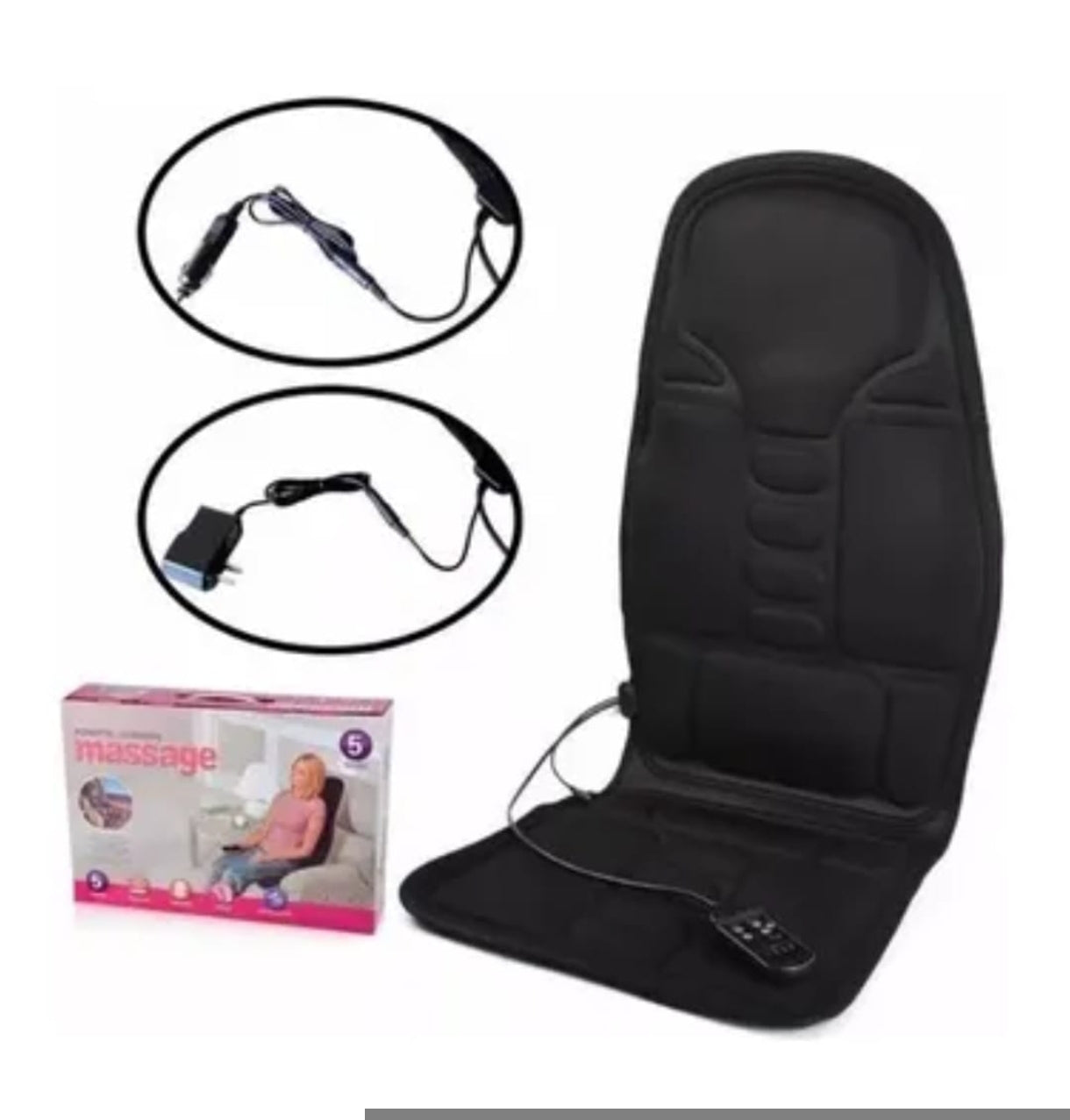 Asiento Masajeador Con Calor Respaldo Y Lumbar Auto Y Oficina