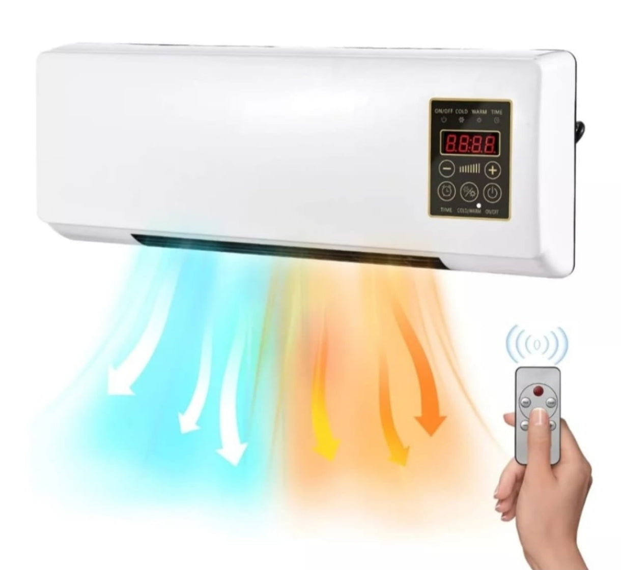 Calefactor Y Ventilador De Aire Para Pared Con Control Remoto