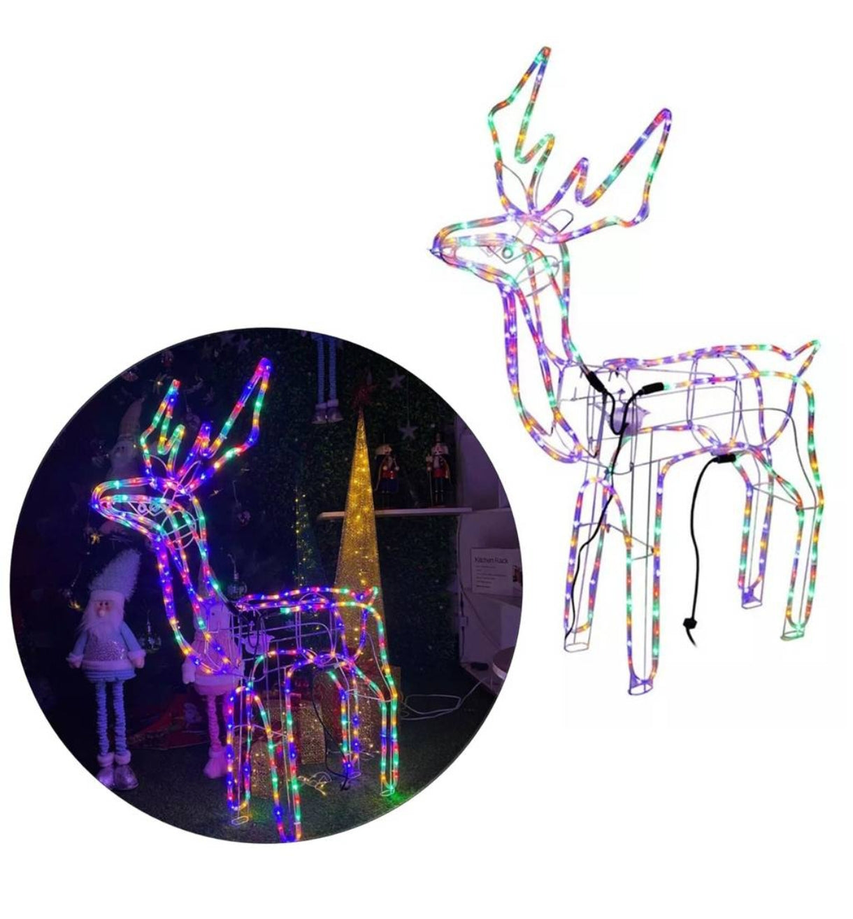 Reno Solar De Navidad Multicolor 120 cm